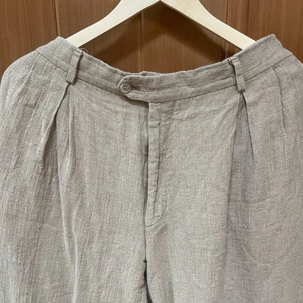 Light Gray/ Khaki Linen Men’s Trousers